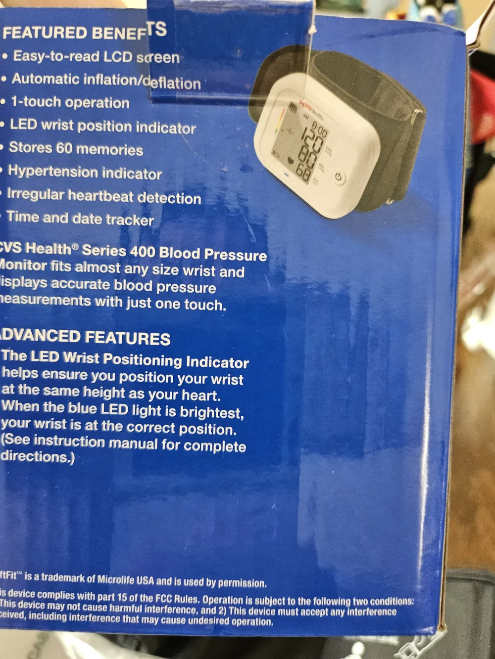 CVS Health White Wrist Blood Pressure Monitor - Accurate Home Readings
